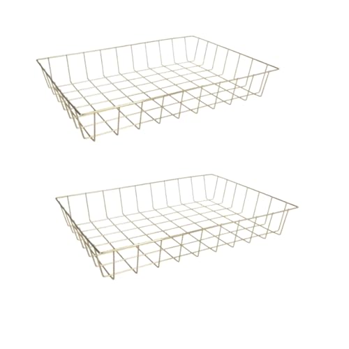 Generic SOL MAR Gold Wire Tray 2 Pack - Keep Your Desk Organized Clutter-Free Office Classroom Bedroom Decor Bonus Item Jestes