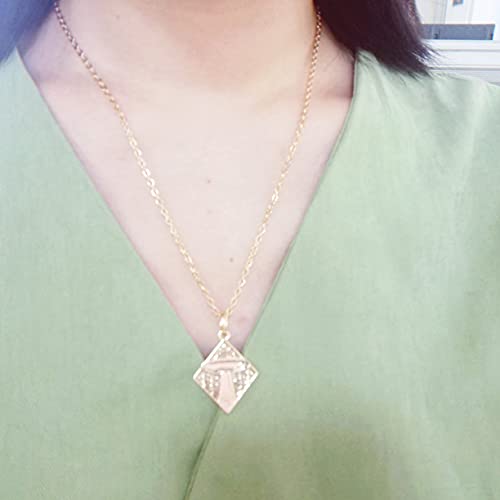 10K Gold Color Spacecraft UFO Pendant Necklace4