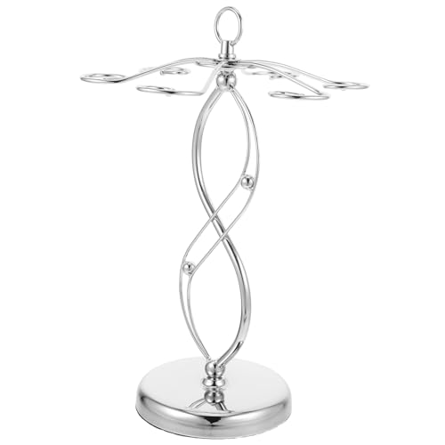 GRIRIW Freestanding Wine Glass Display Holder Vertical Metal Stemware Organizer for Dining Room Kitchen Table Decor Stylish Inverted Rack for Clean Glasses Effortless Assembly