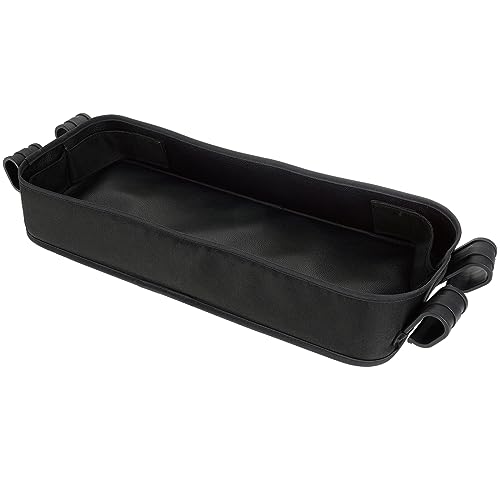 Image of 3 BUZZLETT Double Sided Stroller Tray - Perfect for Snacks & Activities, Featuring Faux Leather Side for Easy Cleaning, Polyester Side for Durability, and 4 Kid’s Cup Holders (W4 Series) Buz-33