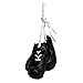 Pro Impact Mini Boxing Gloves - Miniature Punching Gloves - Hanging Decoration or Souvenir Display - for Home & Car Use - 1 Pair (Black)