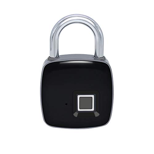 Preisvergleich Produktbild Vorhängeschloss Fingerabdruck Gleichschliessend Wetterfest Metall Wasserdicht Geeignet für Haus Tür Rucksack Koffer Fahrrad Sicherheitsschloss USB Aufladen Fingerprint Schloss Diebstahlsicherung