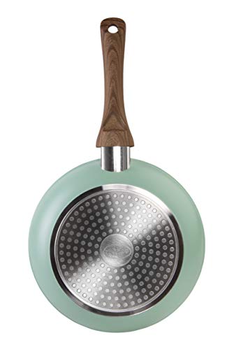 Foto von wenco Bratpfanne, Ø 20 cm, Aluminium mit Keramikbeschichtung, Induktionsgeeignet, Professional, Türkis/Weiß/Braun, 539265