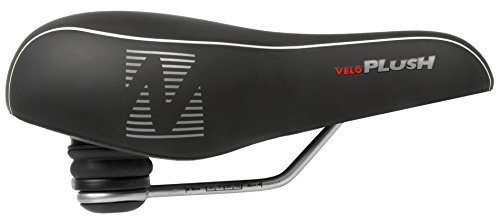 VELO Unisex_Adult Plush Elasto MF Bicycle Saddle, Black