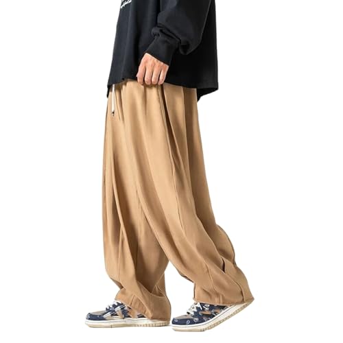 AHEHSAAO Autumn Mens Japanese Style Casual Elastic Waist Pants Male