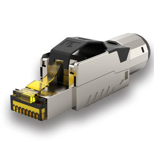 Connettore RJ45 CAT7/CAT8 Senza Attrezzi: Plug Schermato Fino A 40 Gbps E 2000 MHz, Per Cavi Diametro 7-8.5 Mm