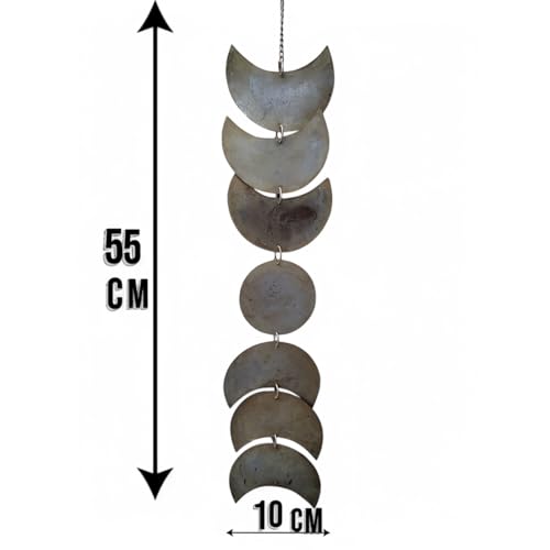 Tenture murale en métal phase de lune | Décoration bohème 66 cm