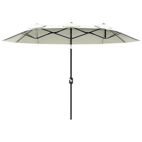Outsunny Sombrilla Doble 285x147x227 cm Beige