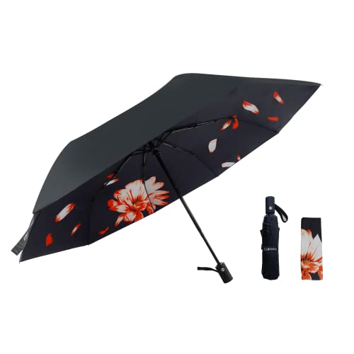 Llanxiry Umbrella Small Compact Travel Umbrellas For Rain Mini Folding Portable Automatic Open/Close Umbrella For Man/Women (Pink Flower) #TOP9