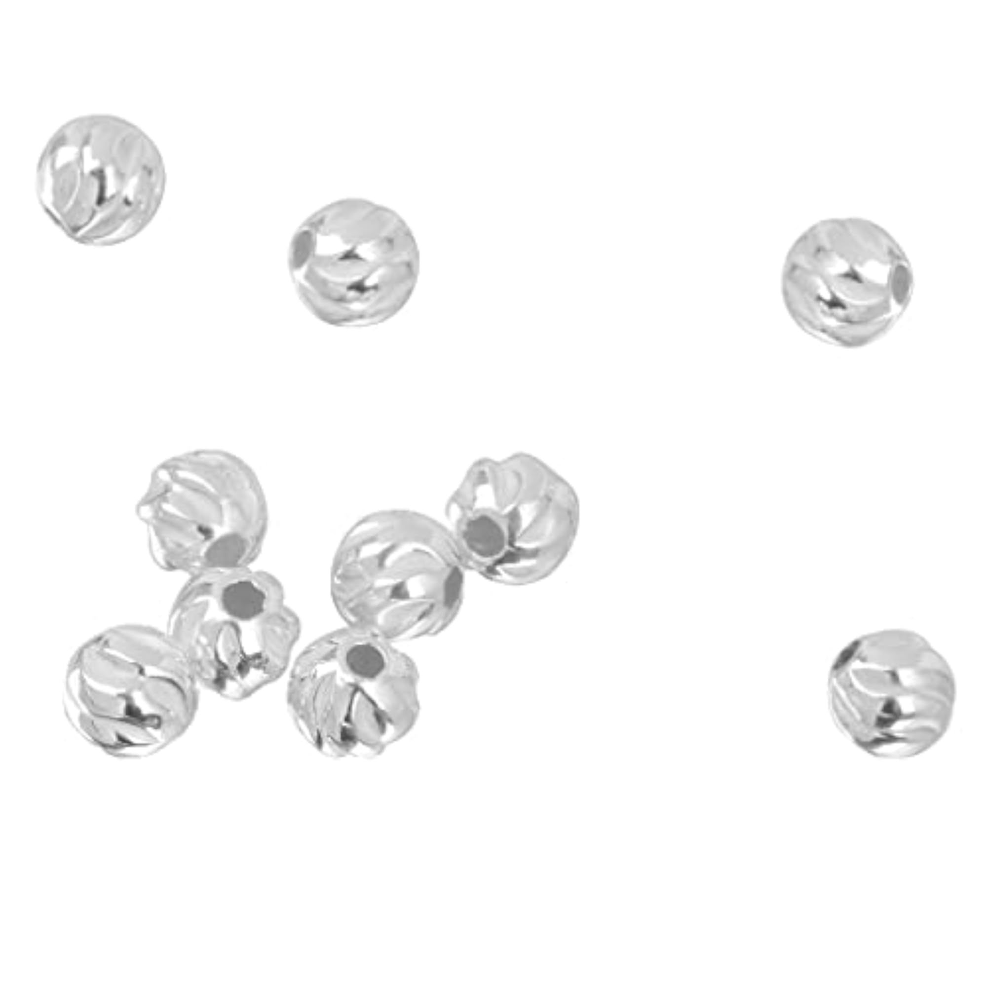 10Pcs 925 Silver Water Ripper Loose Beads for DIY Bracelets