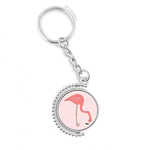 Anneau keyholder 1,2 x 3,5 pouces et attente motif flamingo rotatif compact