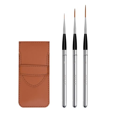 3pcs Elegant Watercolor Brushes - Travel Kit with Leather Pouch