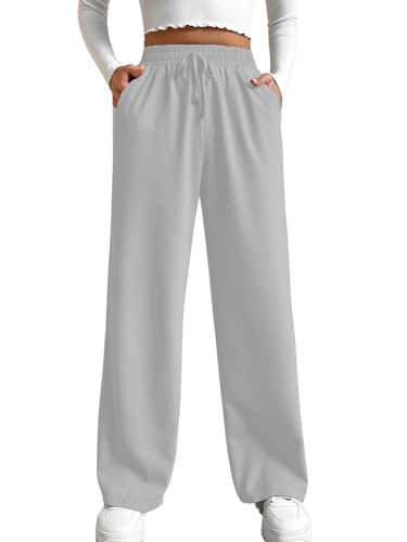 Image of Aahwan Grey Solid Oversized Wide Leg Baggy Korean Trousers for Women & Girls'