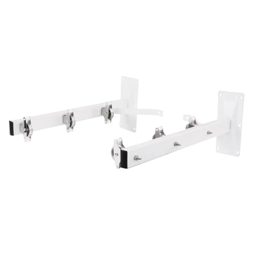 AMIG - Tendedero Exterior de Pared | Tendedero de Colocación Lateral | Fabricado en Acero Resistente | 6 Poleas de Acero Inoxidable | Color Blanco | 45x18,5x8 cm