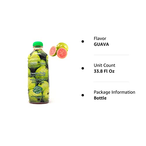 Jungle Pulp Guava Puree Mix Pasteurized Fruit From Costa Rica Perfect For Smoothies,Cocktails, Desserts And More. 33.81 Oz/ 1 Liter. #TOP6
