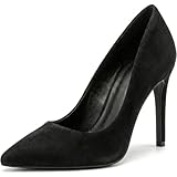 Women Stiletto High Heel Pointed Pumps Ladies Party Clubbing Work Court Shoes Size 3-12 (6 UK, Black Suede)