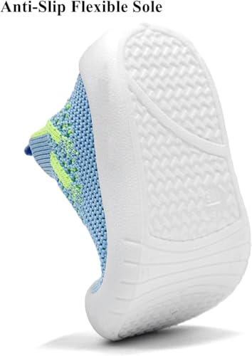 Image of TS WITH TECHSUN Lightweight Baby Boy Girl Soft Soles Shoes, Knitted Breathable Slip-On Mesh Summer Casual Sneakers Floor Socks, Toddler Walking Shoes Infant First Running Kids Shoes