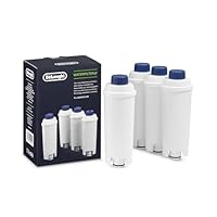 De'Longhi Water Filter DLSC321 - Softener and Purifier for Coffee Makers, Active Carbon Filter for Machines, Maintenance Accessory, 8 Months Duration, 4 Filters