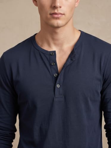 Image of BULLMER Men's Trendy Full Sleeve Henley Neck T-Shirt | Cotton Blend Solid Casual Tee | Stylish Menswear for Everyday | Sizes S to 2XL - Pack 1