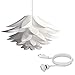 Produktbild kwmobile DIY Puzzle Lampe Lampenschirm - Lotus Schirm Set mit 5m Eurostecker Kabel Schalter E27 Fassung - Stehlampe Puzzlelampe Deckenleuchte in Weiß