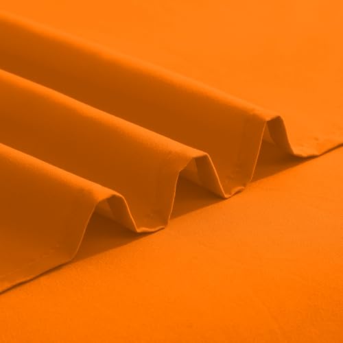 Image of Elegant Comfort Luxurious 1500 Premium Hotel Quality Microfiber Three Line Embroidered Softest 5-Piece Bed Sheet Set, Wrinkle and Fade Resistant, Split King, Orange