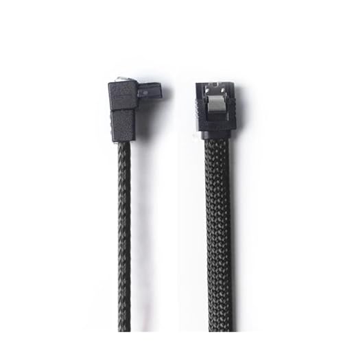 Cable SATA 3.0 III 50 cm 7 Pin Ángulo Derecho Rojo y Negro miniatura 2