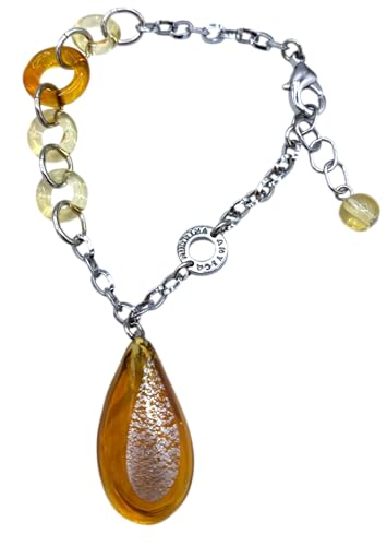 Bracelet en verre antique Murrina Venise luxe acier inoxydable durable