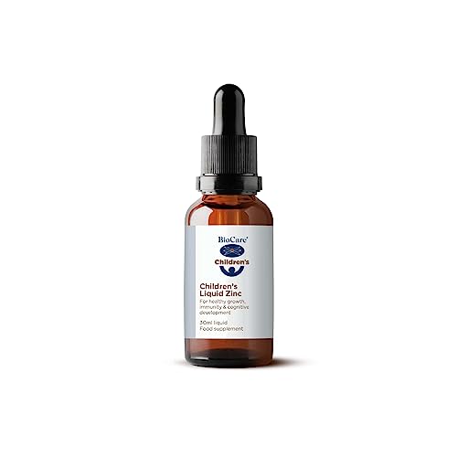 BioCare Children’s Liquid Zinc - Easy-Absorb Zinc Gluconate for Children - for Immunity, Bones, Growth & Cognitive Support - Blackcurrent Flavour - 30ml
