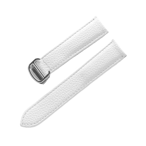 Montre souple LUGEMA bracelet en cuir blanc 22mm homme femme