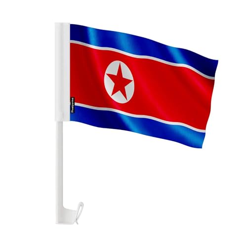 Drapeau voiture Corée du Nord de haute résistance en polyester 30x45cm x50