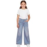 A2Z 4 Kids Girls Palazzo Jeans Wide Leg Stretchy Denim Pants Flared - Jeans JN45 Light Blue 13-14