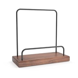Now Playing Vinyl Record Holder, Solid Wood Stand, Tabletop Display for Albums, CDs, iPads, Singles and LPs (Walnut) - Les Beatles, Paul McCartney, John Lennon, RIngo Starr, George Harrison