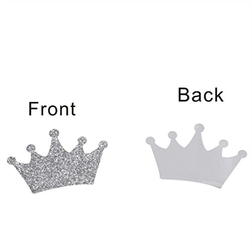 Mybbshower Silver Glitter Crown Stickers 1 3/4 Inch Princess Party Decor Wall Stickers Pack Of 100 #TOP6