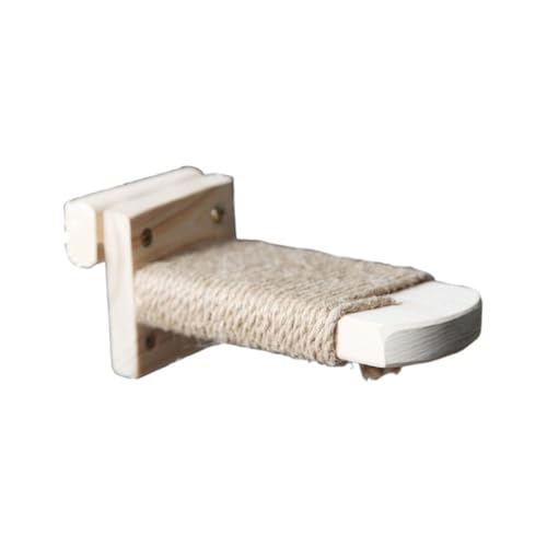 壁掛け式猫用登り棚 無垢材ステップ階段 サイザル麻爪とぎポスト ペット用猫用ツリー 止まり木 ジャンピング家具 プラットフォーム