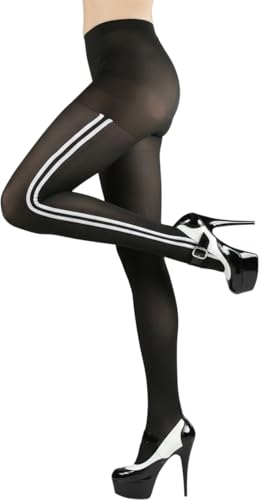 Image of ToBeInStyle Womens High Fashion Sheer Full Footed Vertical Stripe Tights