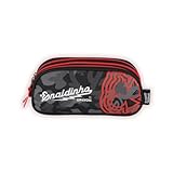 Estojo Enaldinho YouTuber Triplo Escolar Meninos Kids Viagem, Cor Preta