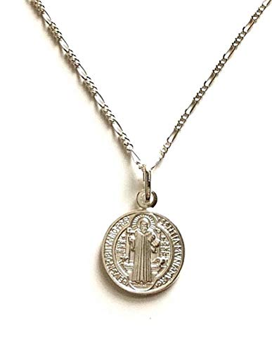 925 Sterling Silver Saint Benedict Necklace 18
