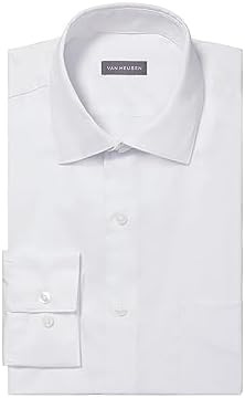Van Heusen mens Dress Shirts Regular Fit Lux Sateen Stretch Solid Dress Shirt