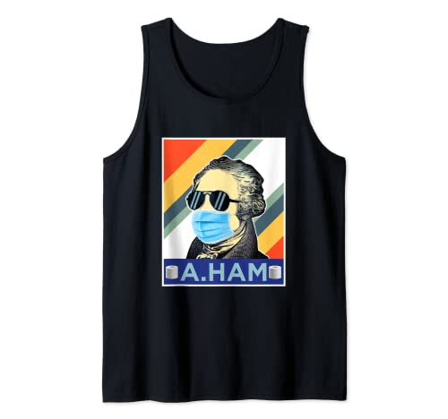 Divertido Alexander Hamilton con gafas de sol y máscara vintage Camiseta sin Mangas