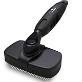 Deshedding Dog Brush for Shedding – Self Clean Cat Brush Deshedding & Grooming Tool for Long Haired and Short Haired Dogs, Slicker Brushes for Dogs, Skin-Friendly, Retractable Bristles, Easy to Clean