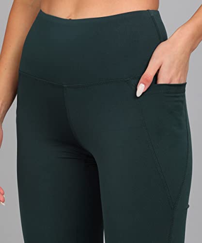 Image of Rock Paper Scissors Premium Flare Gym Pants High Waist Stretchable Flared Leggings with Pockets Gym wear /Active Wear Tights Yoga Pants Womens Workout Tights Gym Tight Black