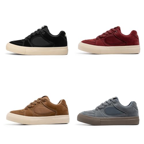 Men's Fashion Hollow Suede Leather Platform Lace Up Sneakers Casual Low Top Breathable Lightweight Walking Trainers Tennis Skate Shoes2
