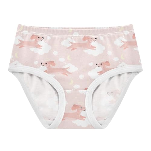 Wusikd Cute Dogs Girls' Underwear Cotton Cute Dachshunds Pink Girls Briefs Soft Toddler Underwear 3T