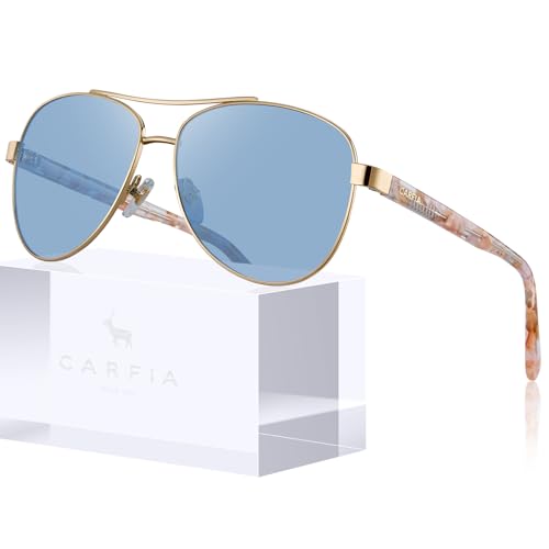 CARFIA Polarized Aviator Sunglasses for Women UV400 Protection CA3216