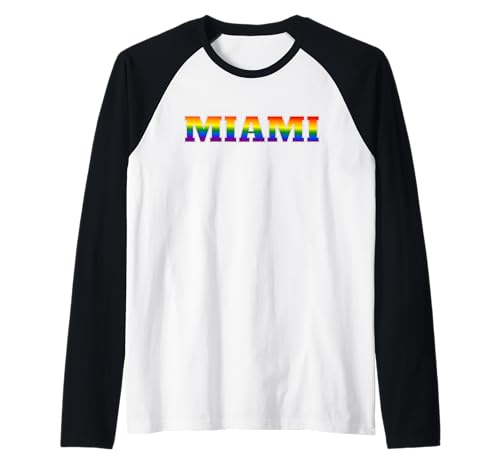 Miami, Pride Month, Pride Festival, LGBTQIA+, Gay Pride Camiseta Manga Raglan