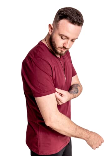 Kit 4 Camisetas Masculinas Slim Gola V Algodão Premium (M, 4X PRETO)