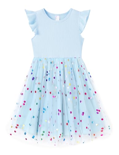 Image of PATPAT Girls Sequin Polka Dot Tutu Princess Birthday Party Dresses 3-4T
