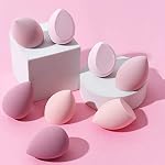 Makeup Sponge Set,Beauty Foundation Blending Sponge,Flawless for Liquid,Cream,Powder,Dry & Wet Beauty Sponge for Make Up (8Pcs-Pink)