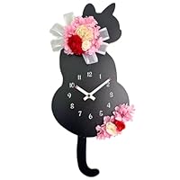 Amazon.co.jp: Lulu's ルルズ クロネコ花時計 ピンク 振り子