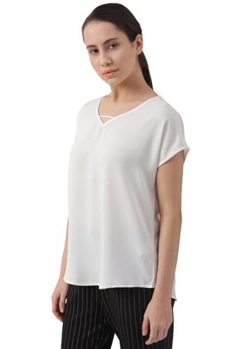 Image of Van Heusen Women's Polyester Regular Fit V-Neck Formal Top